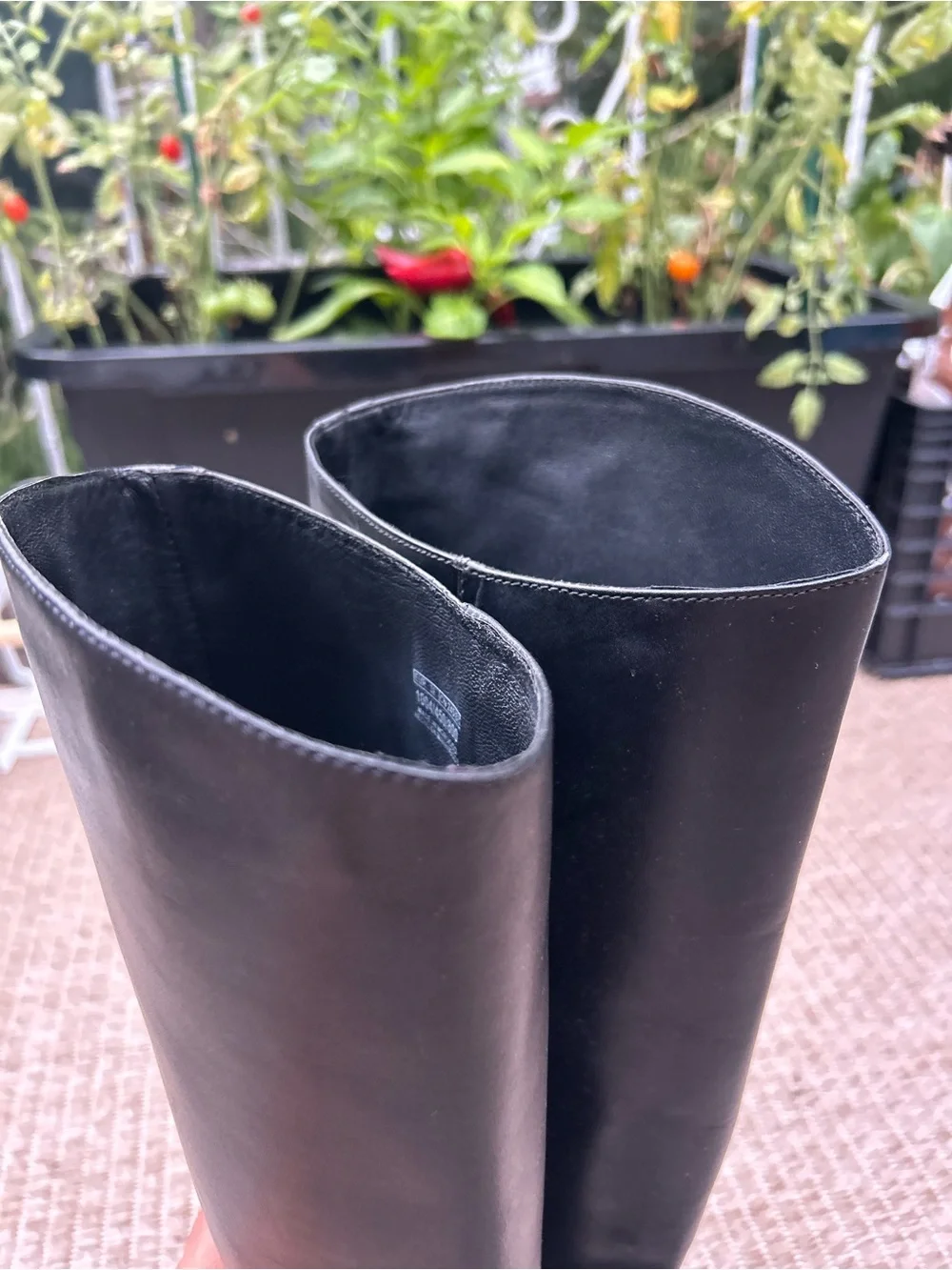Massimo Dutti Black Leather Boots